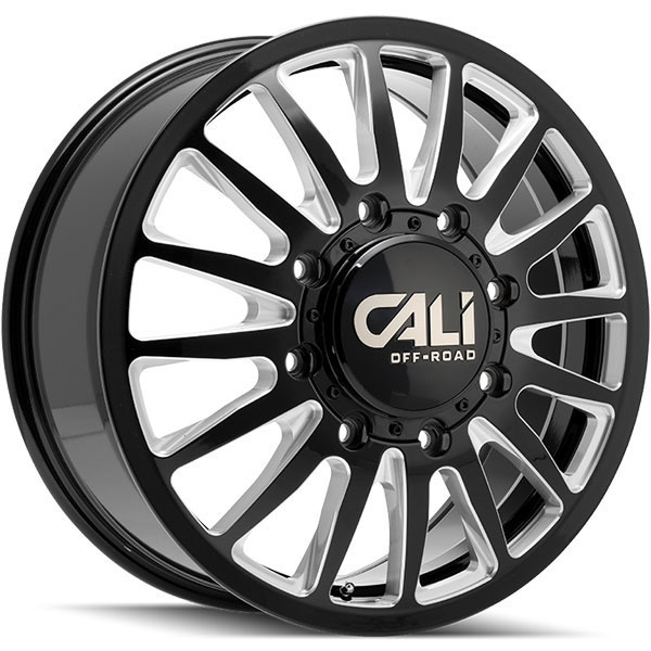 Cali Offroad Summit Dually 9110 Gloss Black with Milled Spokes Front