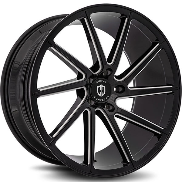 Curva Concepts C22 Gloss Black with Milled Spokes