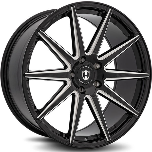 Curva Concepts C49 Gloss Black with Milled Spokes