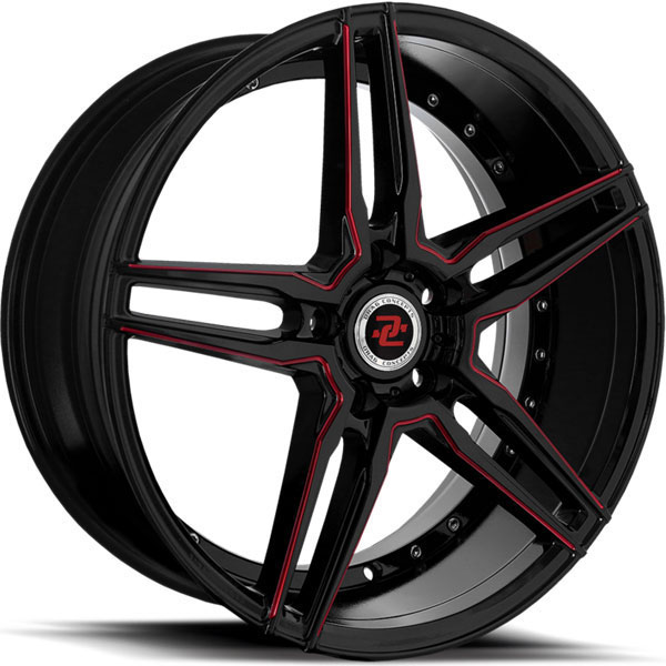 Drag Concepts R33 Gloss Black with Red Milled Spokes
