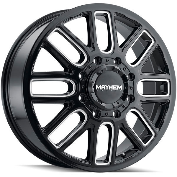 Mayhem 8107 Cogent Dually Gloss Black with Milled Spokes Front