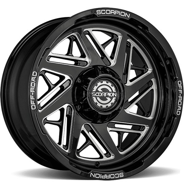 Scorpion Off-Road Demolition Black with Milled Spokes