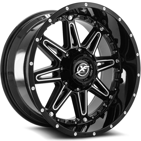 XF Off-Road XF-217 Gloss Black with Milled Spokes